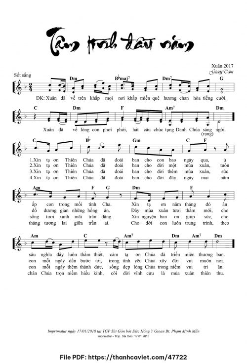 Tâm tình đầu năm - Lm. Giang Tâm - trang 1
