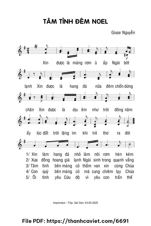 Tâm tình đêm Noel - Giuse Nguyễn - trang 1