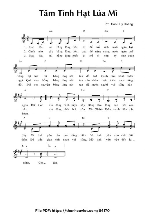 Tâm tình hạt lúa mì - Cao Huy Hoàng - trang 1