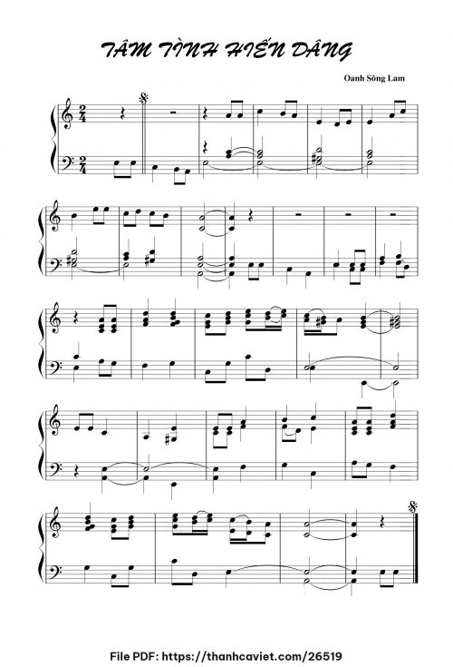Tâm tình hiến dâng - Lm. Oanh Sông Lam - trang 1