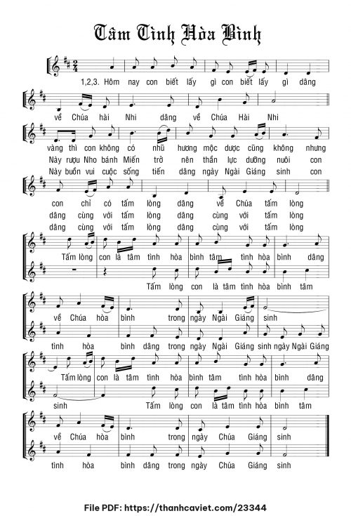 Tâm tình hòa bình - Chưa biết - trang 1