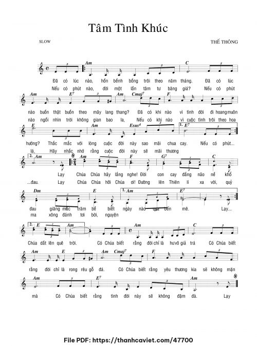 Tâm tình khúc - Thế Thông - trang 1