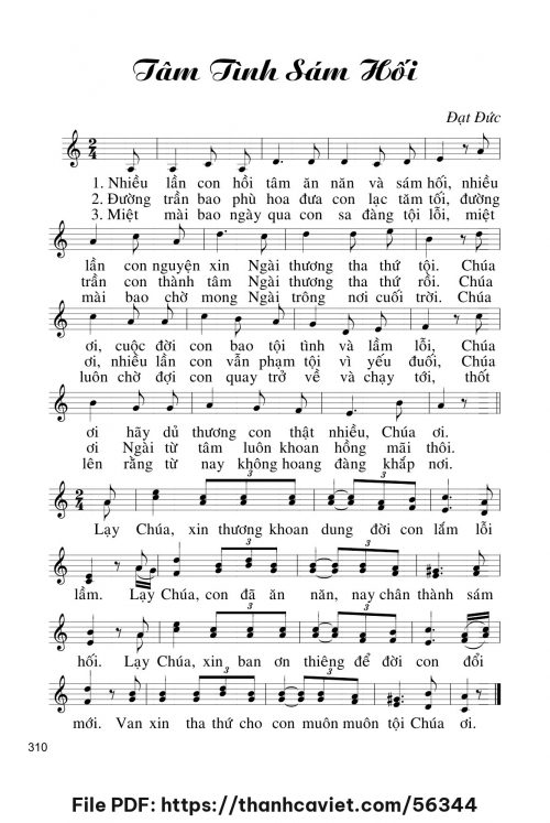 Tâm tình sám hối - Đạt Đức - trang 1