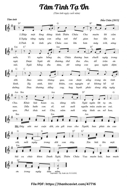 Tâm tình tạ ơn - Dấu Chân - trang 1