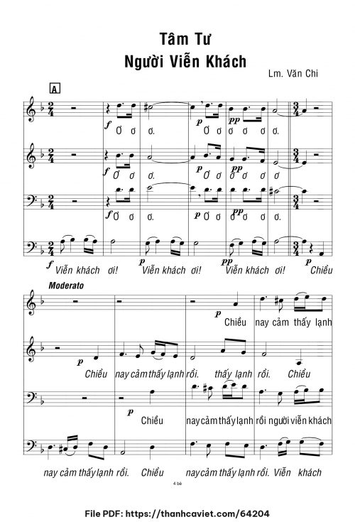 Tâm tư người viễn khách - Lm. Văn Chi - trang 1