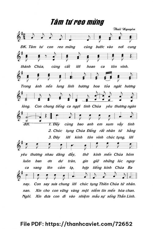 Tâm tư reo mừng - Lm. Thái Nguyên - trang 1