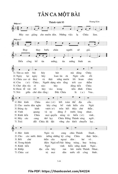 Tân ca một bài - Lm. Hoàng Kim - trang 1