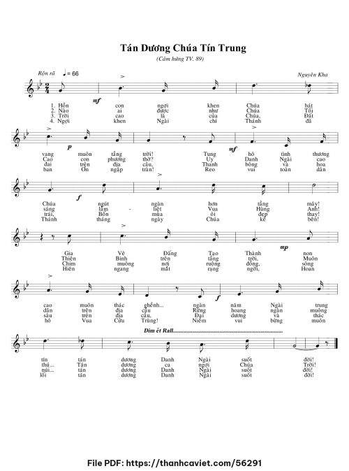 Tán dương Chúa tín trung - Nguyên Kha - trang 1