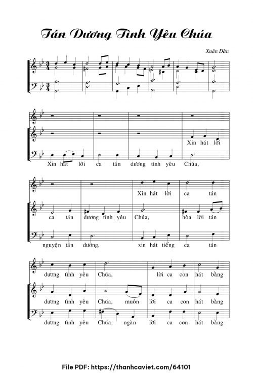 Tán dương tình yêu Chúa - Xuân Đàn - trang 1