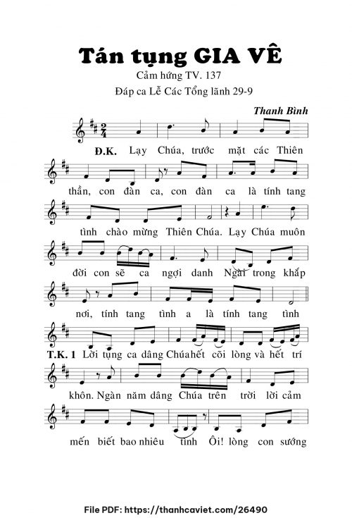 Tán tụng Giavê - Lm. Thanh Bình - trang 1