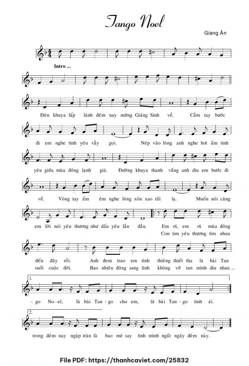 Tango Noel - Giang Ân - trang 1