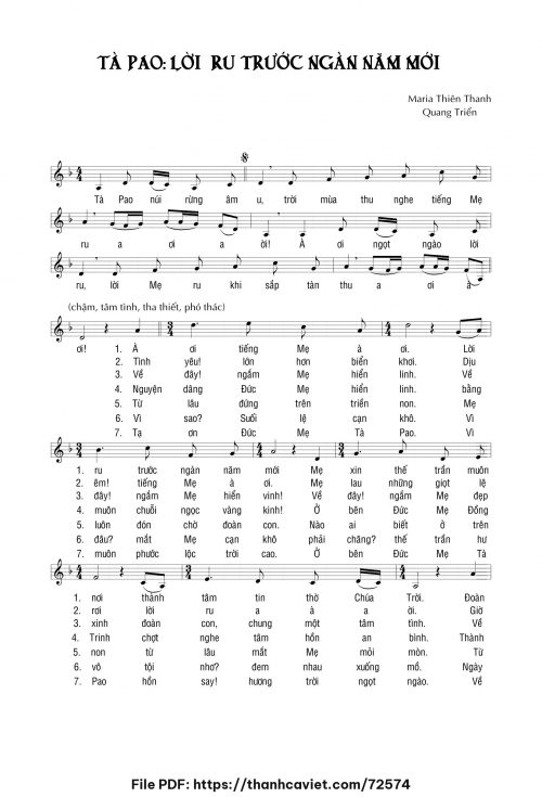 TàPao lời ru trước ngàn năm mới - Maria Thiên Thanh - trang 1