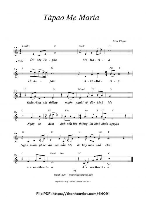 TàPao Mẹ Maria - Mai Phạm - trang 1