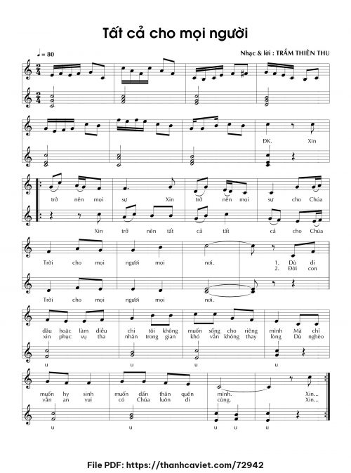 Tất cả cho mọi người - Trầm Thiên Thu - trang 1