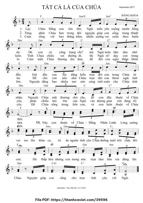 Tất cả là của Chúa - Đăng Khoa - trang 1