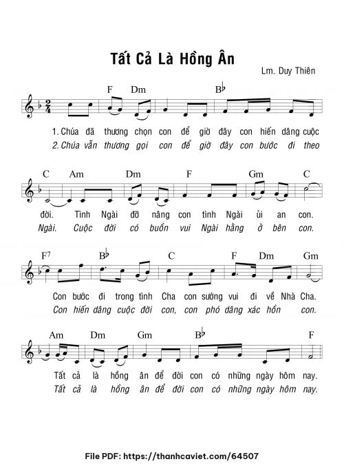 Tất cả là hồng ân - Lm. Duy Thiên - trang 1