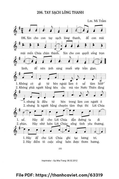 Tay sạch lòng thanh - Lm. Mi Trầm - trang 1