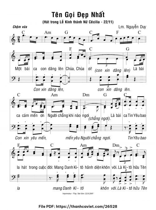 Tên gọi đẹp nhất - Lm. Nguyễn Duy - trang 1