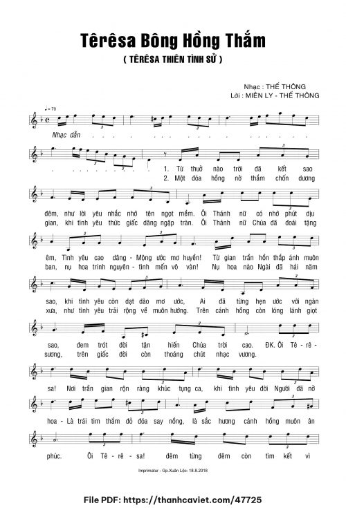 Têrêsa bông hồng thắm - Thế Thông - trang 1