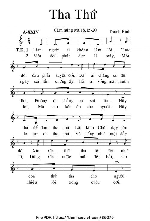 Tha thứ - Lm. Thanh Bình - trang 1