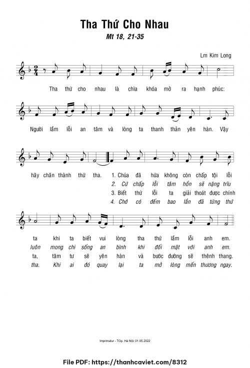 Tha thứ cho nhau - Lm. Kim Long - trang 1