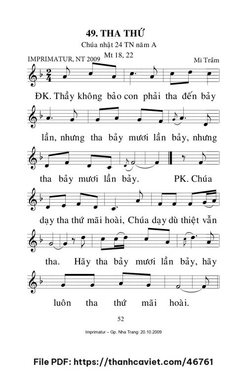 Tha thứ [CN24 TNA] – - Lm. Mi Trầm - trang 1