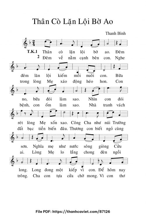 Thân cò lặn lội bờ ao - Lm. Thanh Bình - trang 1