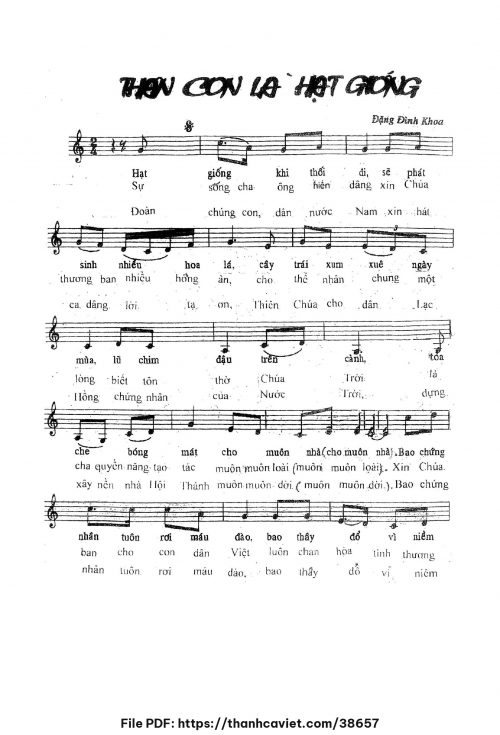 Thân con là hạt giống - Đặng Đình Khoa - trang 1