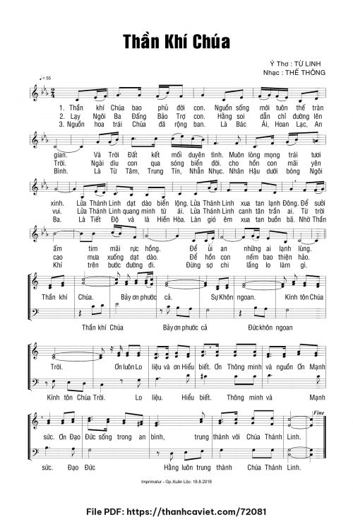 Thần khí Chúa - Thế Thông - Ý thơ: Từ Linh - trang 1