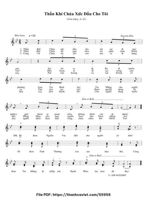 Thần khí Chúa xức dầu cho tôi - Nguyên Kha - trang 1
