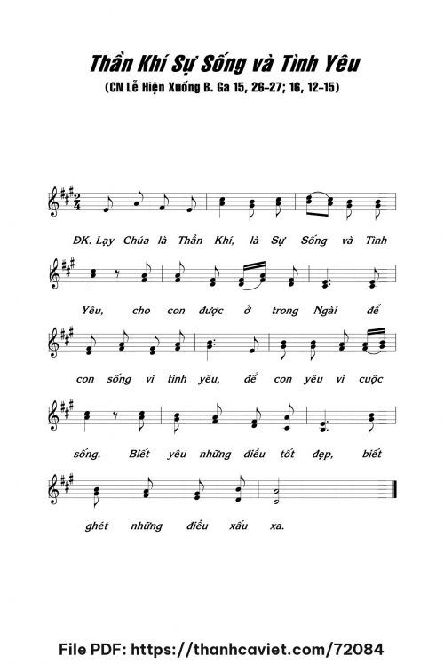 Thần khí sự sống và tình yêu - Lm. Thái Nguyên - trang 1