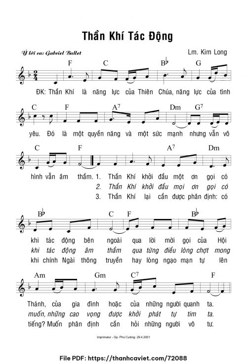 Thần khí tác động - Lm. Kim Long - trang 1