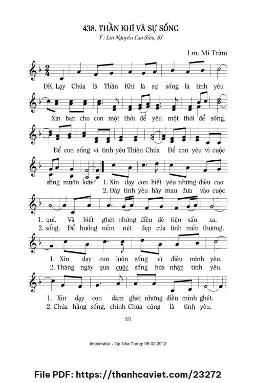 Thần khí và sự sống - Lm. Mi Trầm - trang 1