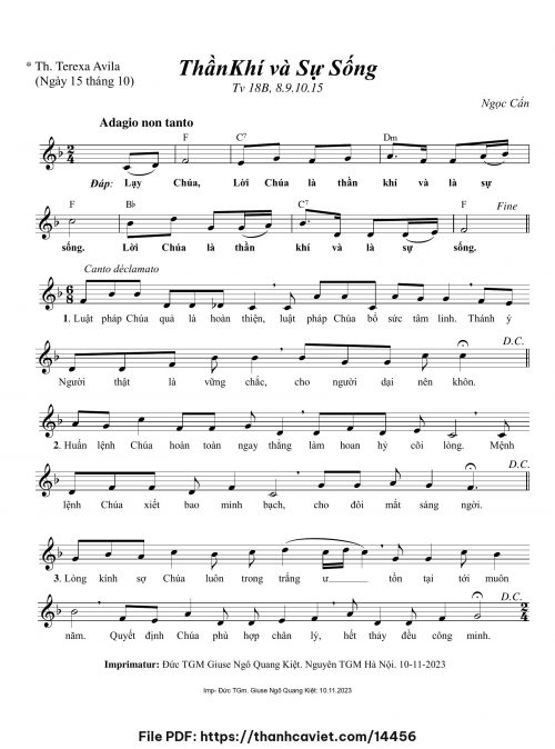 Thần khí và Sự sống - Ngọc Cẩn - trang 1