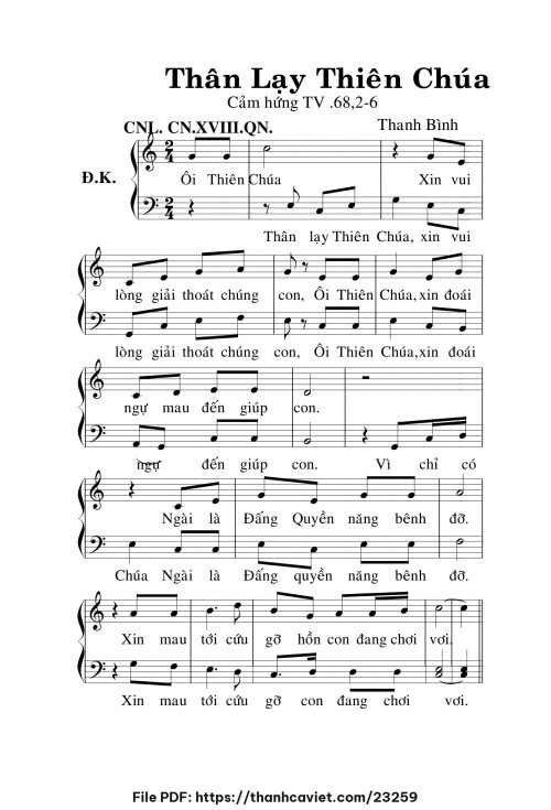 Thân lạy Thiên Chúa - Lm. Thanh Bình - trang 1