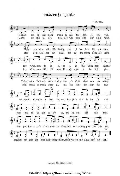 Thân phận bụi đất - Sr. Hiền Hòa - trang 1
