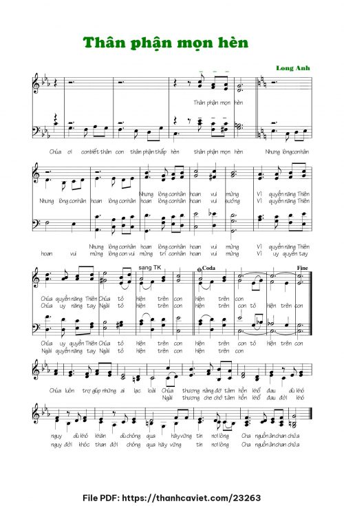 Thân phận mọn hèn - Long Anh - trang 1