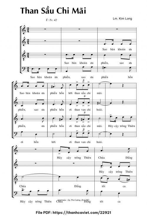 Than sầu chi mãi - Lm. Kim Long - trang 1
