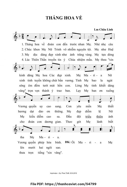 Tháng hoa về - Lm. Châu Linh - trang 1