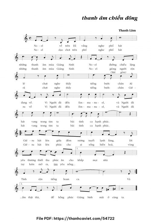 Thanh âm chiều đông - Thanh Lâm (Song Mộc) - trang 1