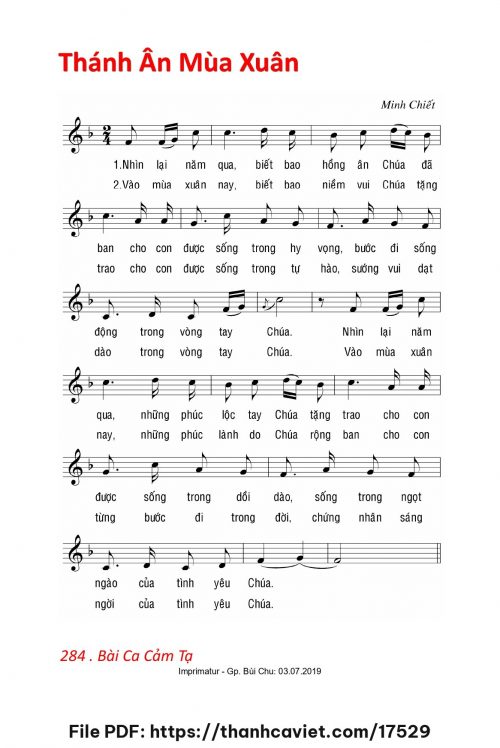 Thánh Ân Mùa Xuân - Lm. Minh Chiết - trang 1