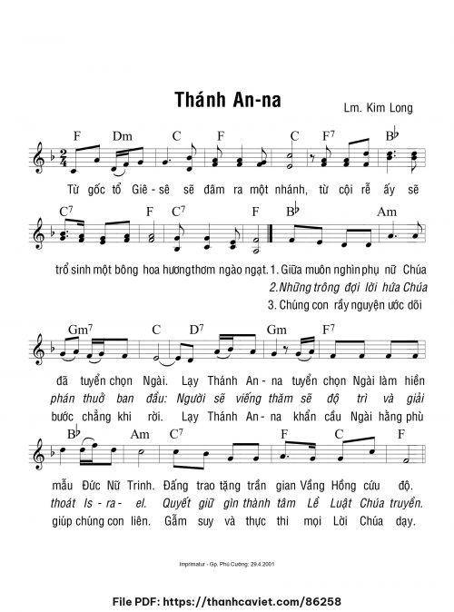 Thánh Anna - Lm. Kim Long - trang 1