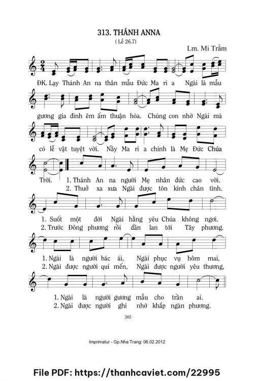 Thánh Anna - Lm. Mi Trầm - trang 1