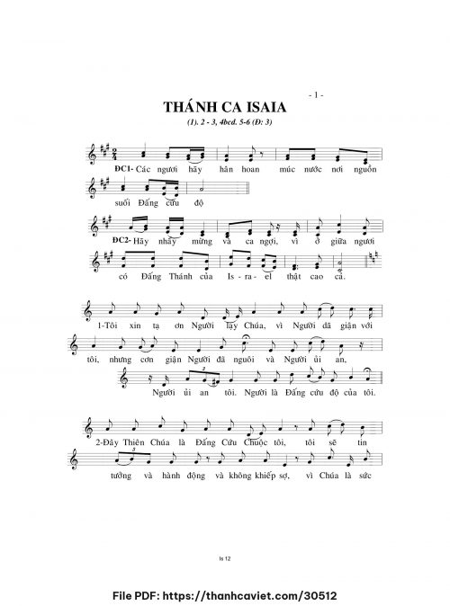 Thánh ca Isaia - Lm. Minh Hân - trang 1