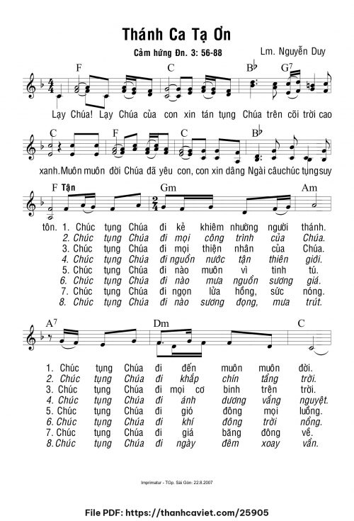 Thánh ca tạ ơn - Lm. Nguyễn Duy - trang 1