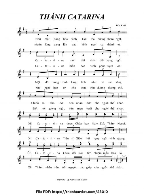 Thánh Catarina - Đức Khải - trang 1