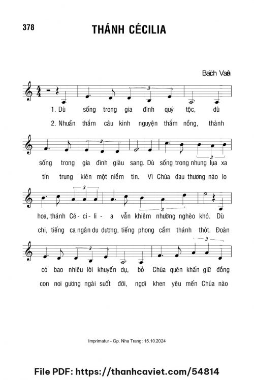 Thánh Cécilia - Lm. Bạch Vân - trang 1