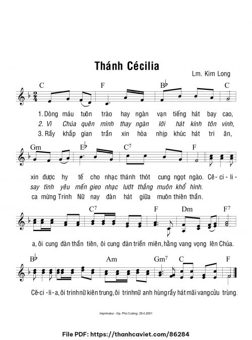 Thánh Cécilia - Lm. Kim Long - trang 1