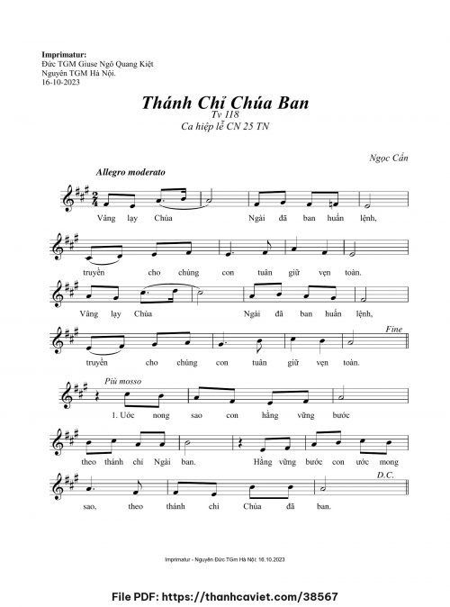 Thánh chỉ Chúa ban - Ngọc Cẩn - trang 1