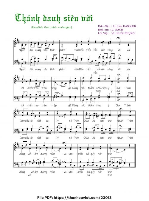 Thánh danh siêu vời - Lm. Vũ Khởi Phụng - trang 1